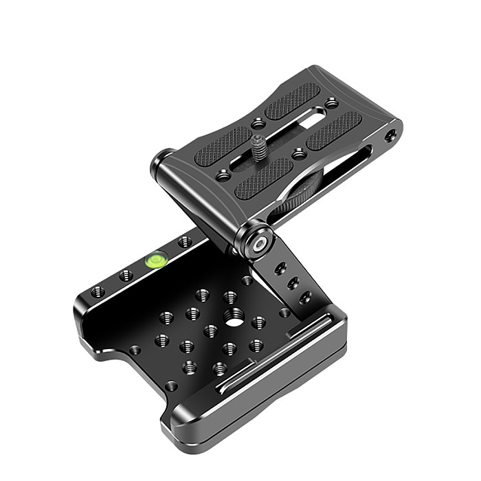 Z-Shaped Tripod, Foldable Aluminum Camera Stand, Quick Release Plate, Bracket, Bubble Level Stabilizer for DSLR Camera and Phone