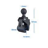 Motorcycle Bicycle Handlebar Rail Mount Clamp with 1 inch Ball Mount for Gopro Action Camera Clamp Mount Clip+Dual Socket Arm