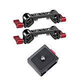 Quick Release V-Lock Battery Mount Plate, 1/4 Screw with 15mm Dual Rod Clamp Adapter for DSLR Camera, V-Mount Battery Mount