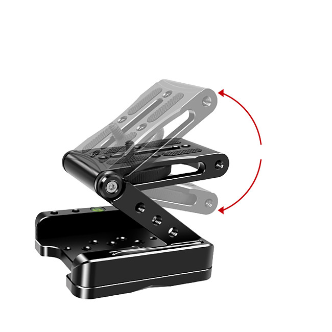 Z-Shaped Tripod, Foldable Aluminum Camera Stand, Quick Release Plate, Bracket, Bubble Level Stabilizer for DSLR Camera and Phone
