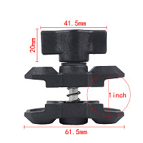 Motorcycle Bicycle Handlebar Rail Mount Clamp with 1 inch Ball Mount for Gopro Action Camera Clamp Mount Clip+Dual Socket Arm