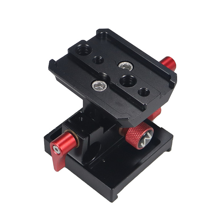 Universal Camera Base Plate, 15mm Rail Rod Support System with 1/4 3/8 Screw Hole Quick Release Plate for DSLR Camera Cage Rig