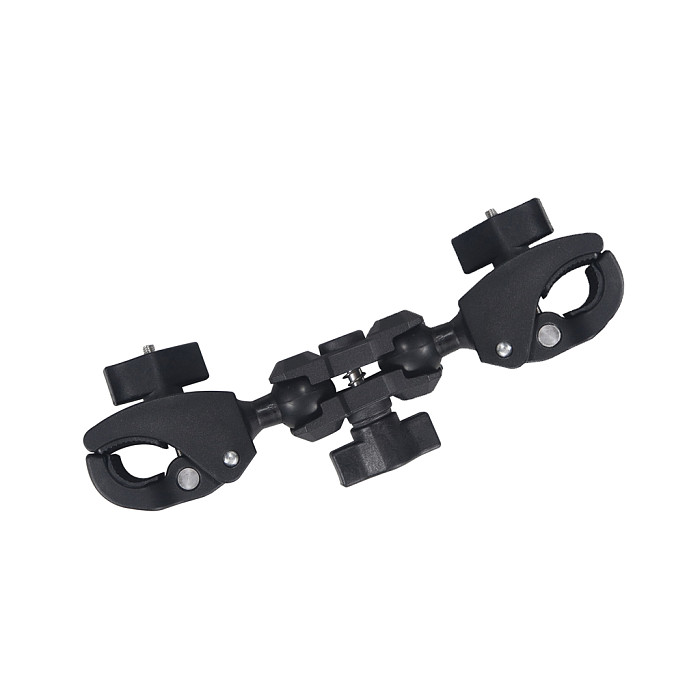 Motorcycle Bicycle Handlebar Rail Mount Clamp with 1 inch Ball Mount for Gopro Action Camera Clamp Mount Clip+Dual Socket Arm