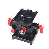 Universal Camera Base Plate, 15mm Rail Rod Support System with 1/4 3/8 Screw Hole Quick Release Plate for DSLR Camera Cage Rig