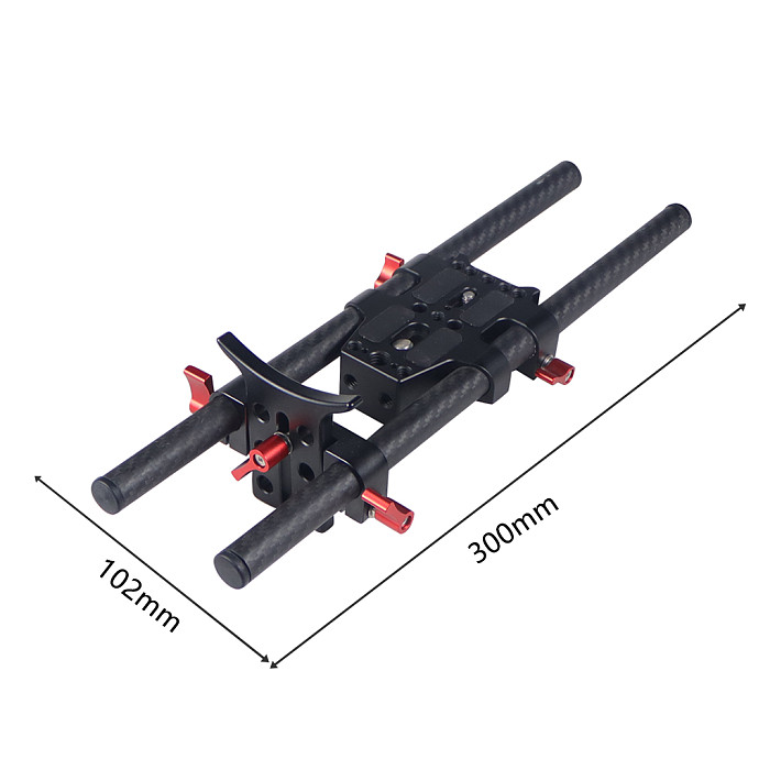 BGNING Aluminum Alloy Base Plate 15mm Double-hole Tube Clamp Head For Sony A7C / Panasonic GH5S / Fuji XT4  Universal Camera