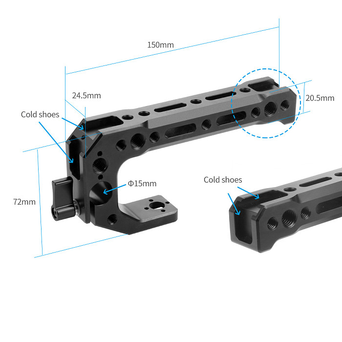Upgrade Adjustable Angle Handle 1/4 Turn 1/4 Magic Arm Monitor Stand Universal SLR Cage Expansion Accessories for Sony ZV-E10 Fuji XT30 Protective Frame