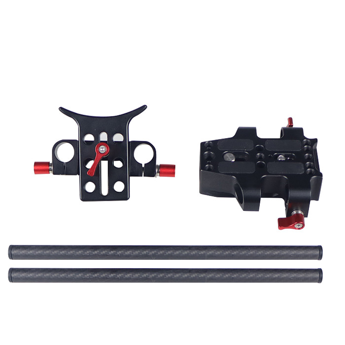 BGNING Aluminum Alloy Base Plate 15mm Double-hole Tube Clamp Head For Sony A7C / Panasonic GH5S / Fuji XT4  Universal Camera