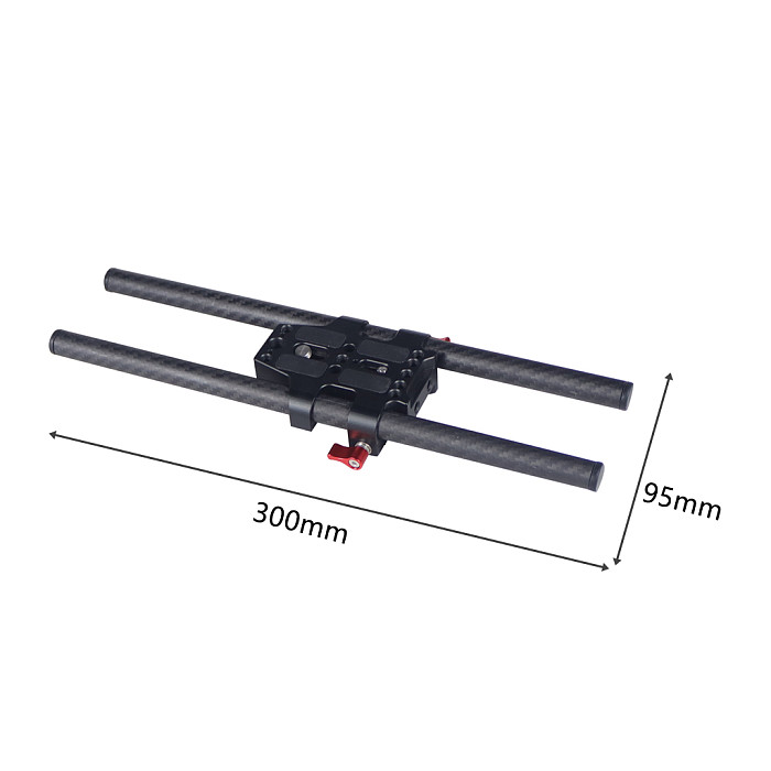 BGNING Aluminum Alloy Base Plate 15mm Double-hole Tube Clamp Head For Sony A7C / Panasonic GH5S / Fuji XT4  Universal Camera