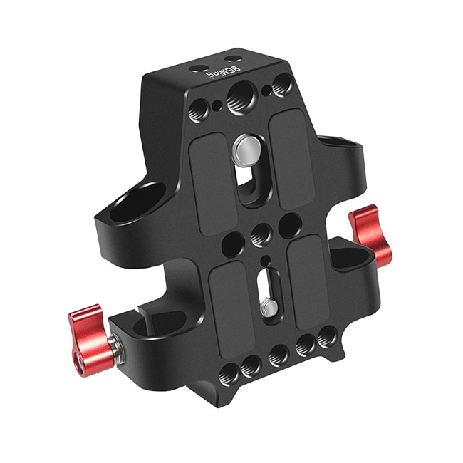 BGNING Aluminum Alloy Base Plate 15mm Double-hole Tube Clamp Head For Sony A7C / Panasonic GH5S / Fuji XT4  Universal Camera