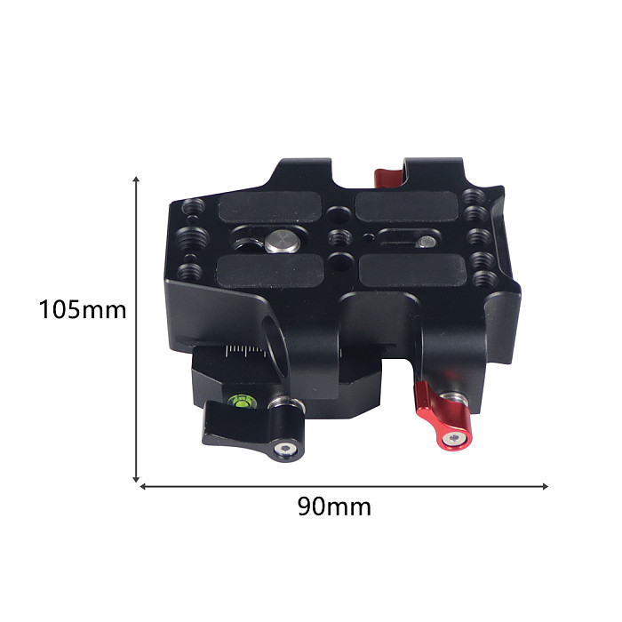 BGNING Aluminum Alloy Base Plate 15mm Double-hole Tube Clamp Head For Sony A7C / Panasonic GH5S / Fuji XT4  Universal Camera