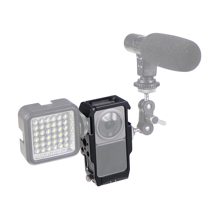 Aluminum Alloy Camera Cage Extreme Sports Anti-loose Design Magnetic Suction Folding Double-leaf Card For DJI Action 2 camera