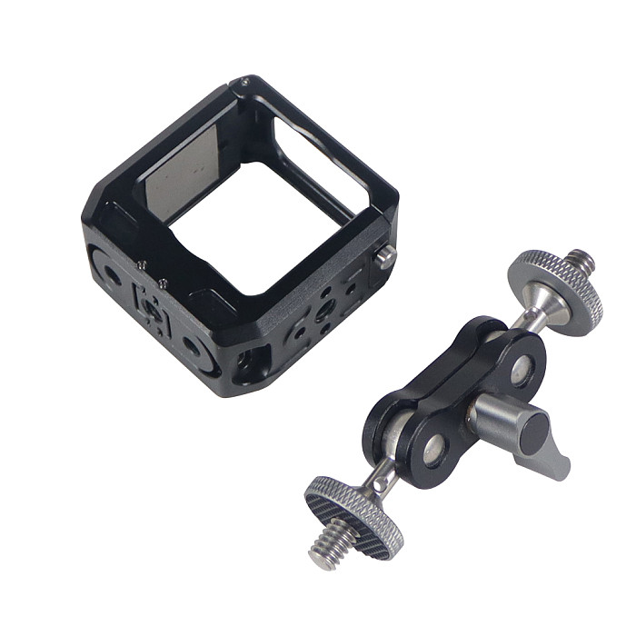 Rechargeable Aluminum Alloy Camera Cage Type-c Port For DJI Action 2 Main Camera