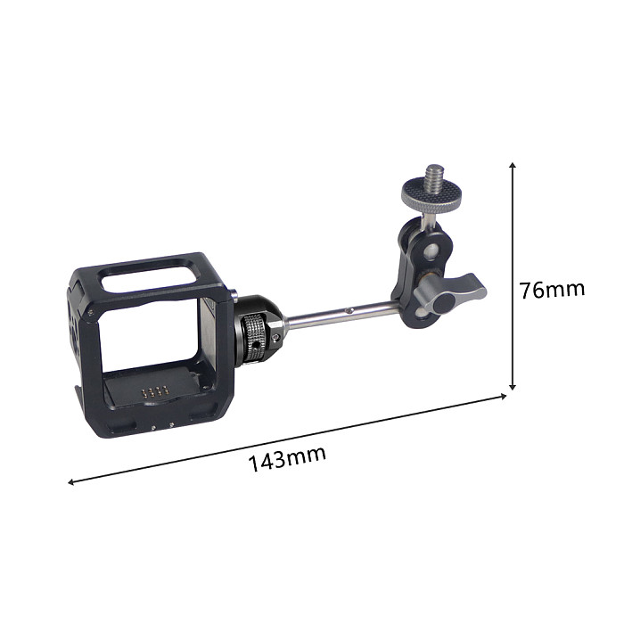 Rechargeable Aluminum Alloy Camera Cage Type-c Port For DJI Action 2 Main Camera