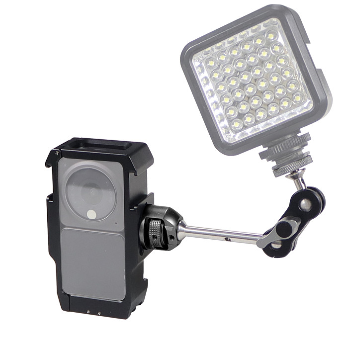Aluminum Alloy Camera Cage Extreme Sports Anti-loose Design Magnetic Suction Folding Double-leaf Card For DJI Action 2 camera