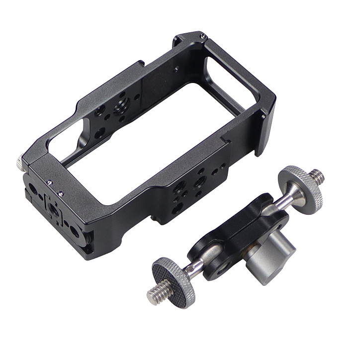 Aluminum Alloy Camera Cage Extreme Sports Anti-loose Design Magnetic Suction Folding Double-leaf Card For DJI Action 2 camera