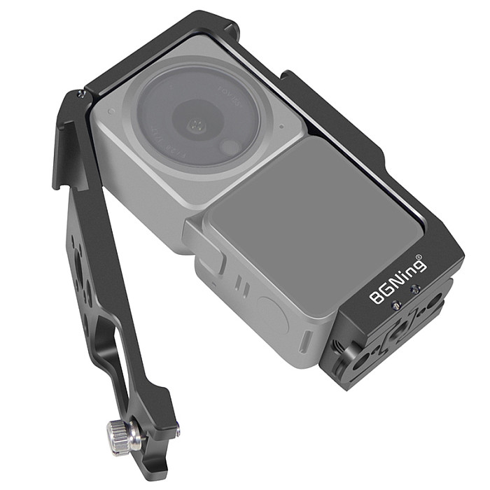 Aluminum Alloy Camera Cage Extreme Sports Anti-loose Design Magnetic Suction Folding Double-leaf Card For DJI Action 2 camera