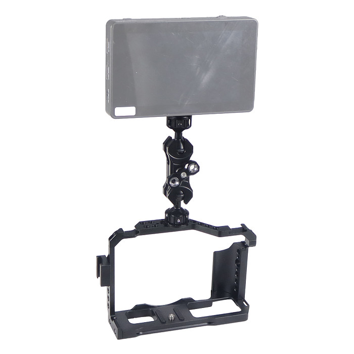 Aluminum Alloy XT4 Camera Cage Upgrade Adjustable Angle Handle 1/4 Turn 1/4 Magic Arm Kit Camera Protection Bracket For Fuji XT4 Universal Monitor