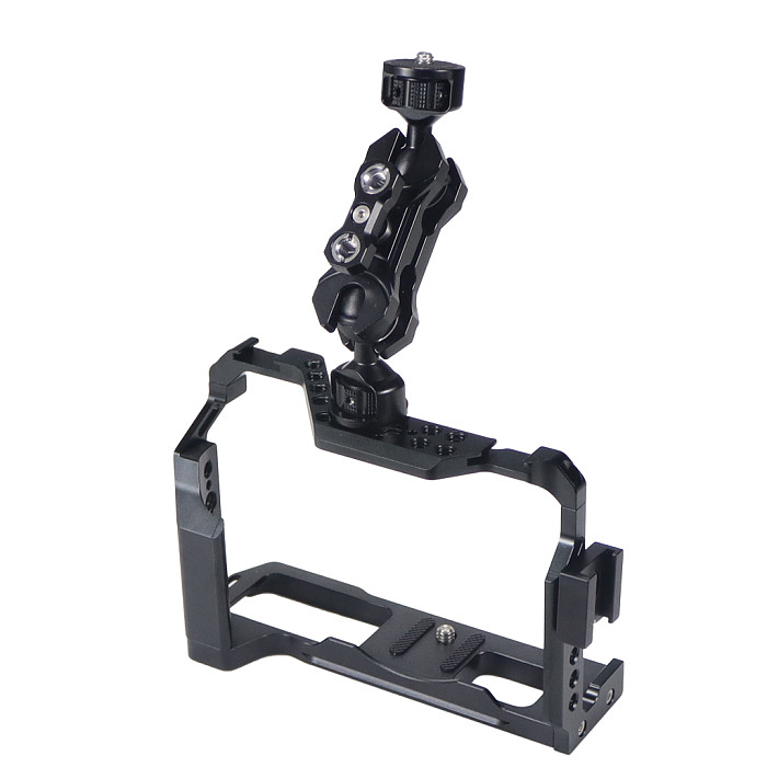 Aluminum Alloy XT4 Camera Cage Upgrade Adjustable Angle Handle 1/4 Turn 1/4 Magic Arm Kit Camera Protection Bracket For Fuji XT4 Universal Monitor