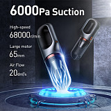 Baseus A7 Wireless Car Vacuum Cleaner 6000Pa w 500ml Dust Capacity For Household Auto Cleaning Portable Handheld Vacuum Cleaner