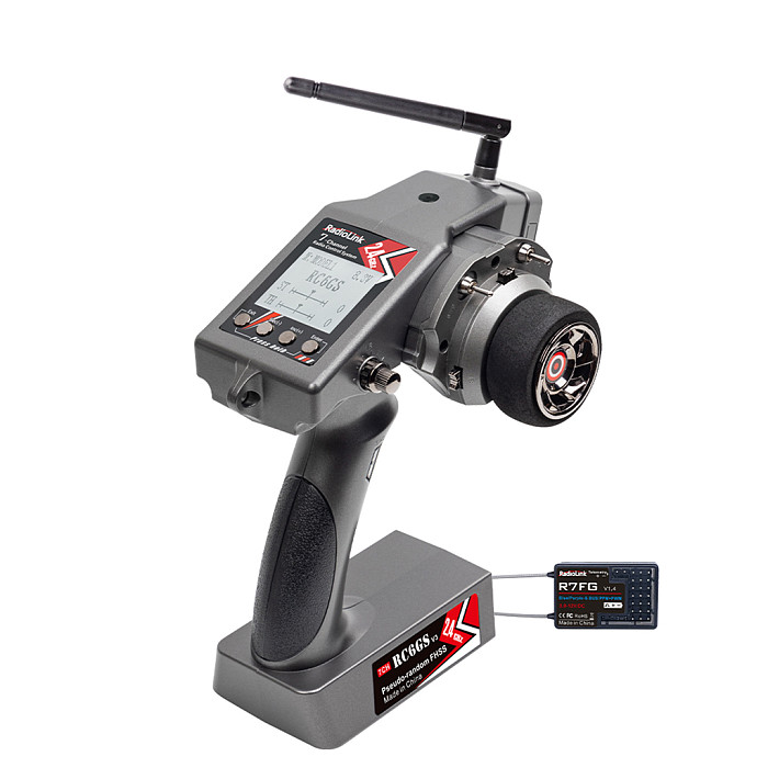 Radiolink RC6GS V3 2.4G 7 Channel Radio Transmitter with R7FG Receiver Gyro Telemetry Included Remote Controller for RC Car Boat