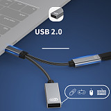 Multifunctional Type-c two-in-one Adapter Cable PD60W Fast Charge + OTG Mobile Phone Braided Adapter Cable