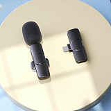 Wireless Lavalier Microphone Mobile Video Live Interview Recording HD 2.4G Black Live Microphone