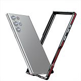 Luxury CNC Cutting Metal Frame Protection Translucent Phone Case Cover For Samsung S22 Ultra 
