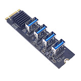 M.2 NVME KEY-M to 4-port PCI-E adapter card slot one for four USB3.0 graphics card expansion card