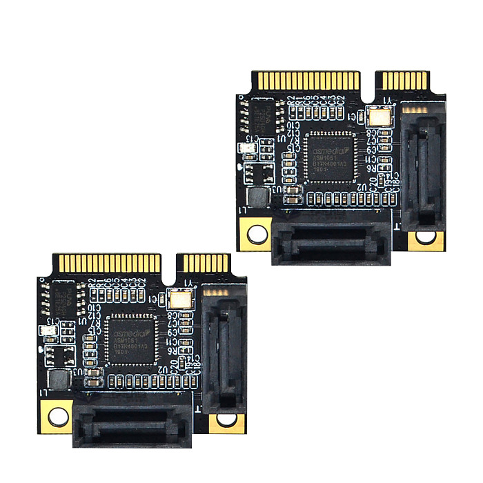 Mini PCI-E to 2Ports SATA 3.0 PCI Express PCIe Converter Hard Drive Extender SATA III Controller Card HUB Multiplier Add On Card