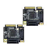 Mini PCI-E to 2Ports SATA 3.0 PCI Express PCIe Converter Hard Drive Extender SATA III Controller Card HUB Multiplier Add On Card