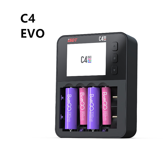 (ISDT) C4 EVO Smart Charger For Cylindrical Battery NiMH NiCd Lithium Battery Support QC/PD Protocol