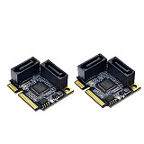 Mini PCI-E to 2Ports SATA 3.0 PCI Express PCIe Converter Hard Drive Extender SATA III Controller Card HUB Multiplier Add On Card