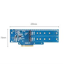 JEYI For Dual NVMe PCIe Adapter Card M.2 NVMe SSD to PCI-e 4.0 x8/x16 Card Support M.2 (M Key) NVMe SSD 2280/2260/2242/2230