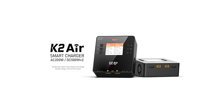 (ISDT) K2Air Smart Charger Dual Mode Dual Channel DC500W*2 UBS Interface