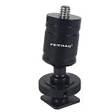 FEICHAO Cold Shoe Holder Turning Quarter Screw Hole Mini Gimbal Holder 360 Degree Sphere Adjustment Adapter Suitable for DJI ACTION2 GOPRO10 SONY A7C 