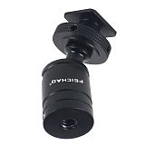 FEICHAO Cold Shoe Holder Turning Quarter Screw Hole Mini Gimbal Holder 360 Degree Sphere Adjustment Adapter Suitable for DJI ACTION2 GOPRO10 SONY A7C 