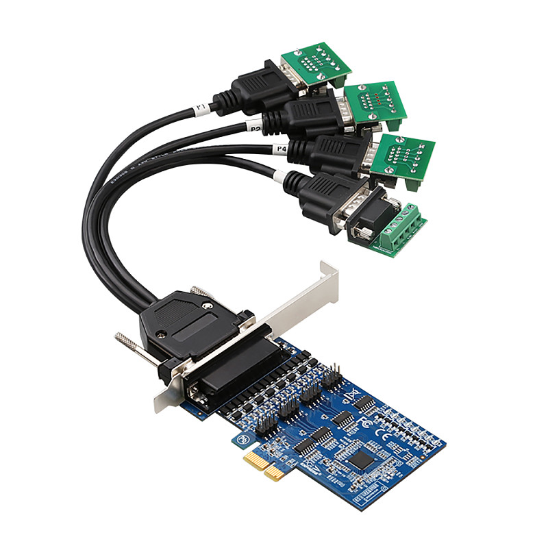 PCI Express 4 ports RS422 RS485 Expansion Card PCI-E to RS-422 RS-485 Multi-serial Card Industrial Voltage Suppression Protector
