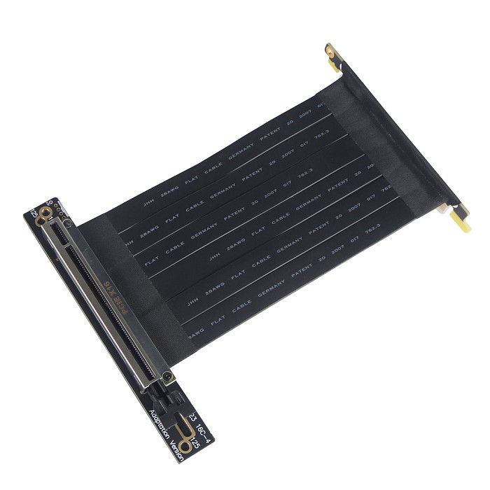 XT-XINTE PCIe 16X Graphics Card Extension Cable 90 Degree PCI-E Express X16 Riser Card Adapter Extender PCI Express Flexible Cable