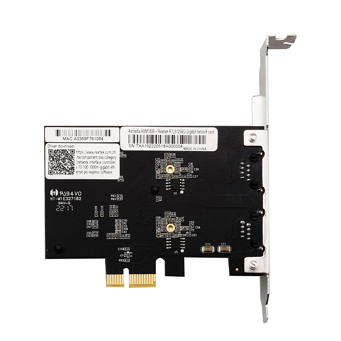 Gigabit Dual Port Server Network 2*RJ45 Port Lan Adapter Card 2.5G Ethernet Controller for Desktop 8125BG