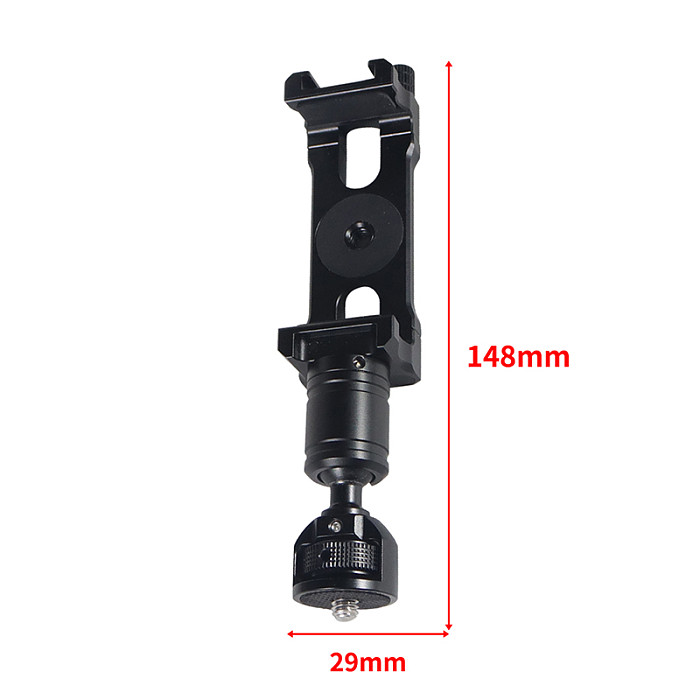 BGNING Aluminum Alloy Multifunctional Camera Phone Clip For mobile phones with a width of 62~87mm, Hot And Cold Shoe Extension Live Monitor Bracket, 360-degree Adjustment For Apple 12/13 /Huawei P50,/VIVO X80,/Xiaomi 12S /Samsung S22