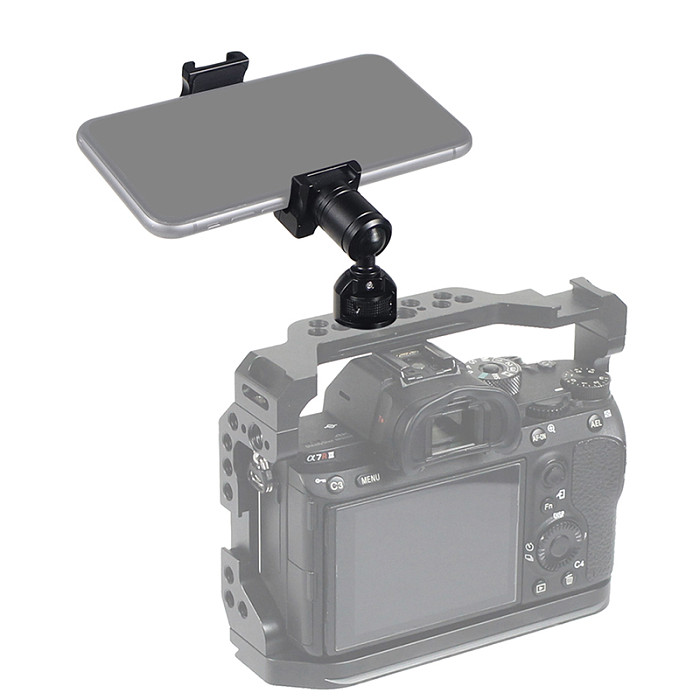 BGNING Aluminum Alloy Multifunctional Camera Phone Clip For mobile phones with a width of 62~87mm, Hot And Cold Shoe Extension Live Monitor Bracket, 360-degree Adjustment For Apple 12/13 /Huawei P50,/VIVO X80,/Xiaomi 12S /Samsung S22