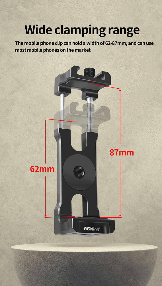BGNING Aluminum Alloy Two-page Card Slot Camera Phone Clip Hot And Cold Shoe Extension Live Monitor Bracket For Universal Mobile Phones Holder