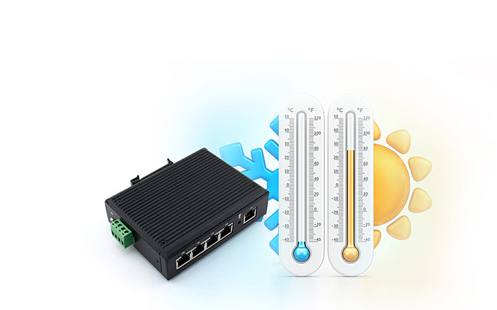 USR-SDR050-L 5-LAN Ports 10/100Mbps Rate Industrial Ethernet Switches DC9-36V Support Natural Heat Dissipation DIN-Rail Mounting