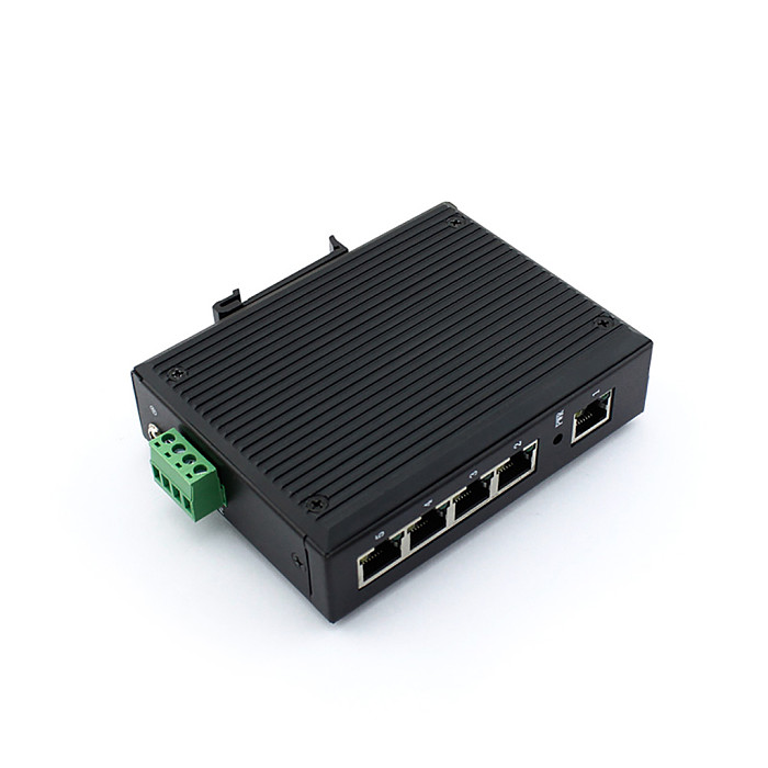 USR-SDR050-L 5-LAN Ports 10/100Mbps Rate Industrial Ethernet Switches DC9-36V Support Natural Heat Dissipation DIN-Rail Mounting
