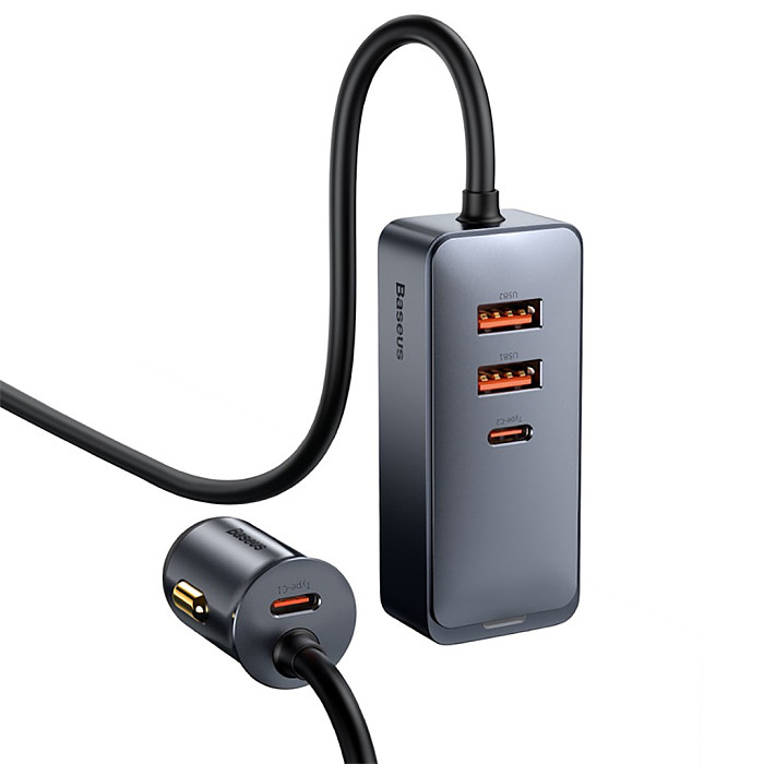 Baseus 120W Car Charger USB Type-C PPS Fast Charging 4 Ports Cable Adapter Kit Adapter