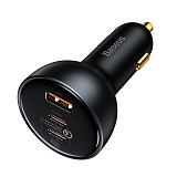 Baseus 160W Fast Car Charger Dual Type-C USB C+USB 3 Ports Adapter For iPhone 13