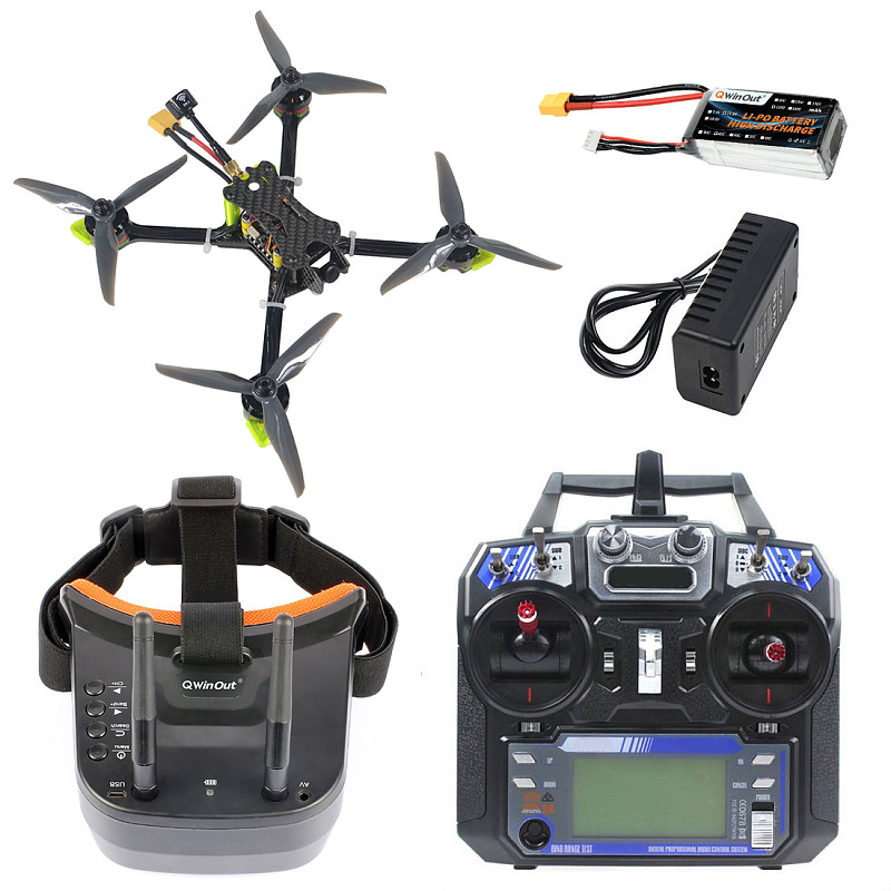 (QWINOUT) X220 5inch Racing Crossover Machine FPV Drone With 220mm Rack Blades 2205 2300KV Motor 2-4s ESC Flight Control 1200TVL Camera PNP/BNF/RTF