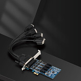 DIEWU Industrial Adapter PCIe1X to 4-port RS- 422/485 with Opto-Isolation ​Express Expansion Card