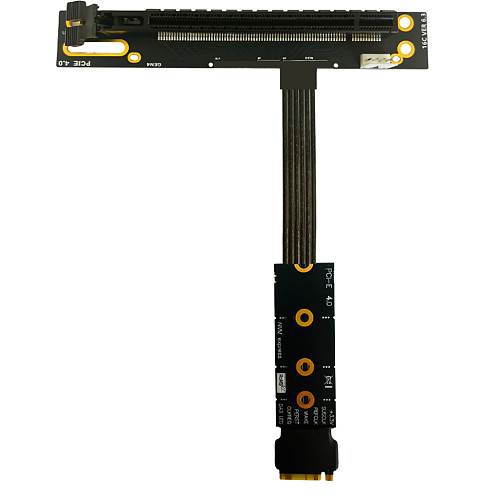 M.2 to PCIe x16 Graphics Card Adapter Cable for M2 NVME GEN4 to PCI-e 4.0 X4 es CPU for x4 Solid State Drives w SATA Power Cable
