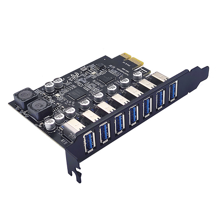 USB 3.0 PCI Express Adapter PCIe to 7 ports Gen 1 19Pin Expansion Adapter Card PCI-e x1 5Gbps Controller Converter for Desktop